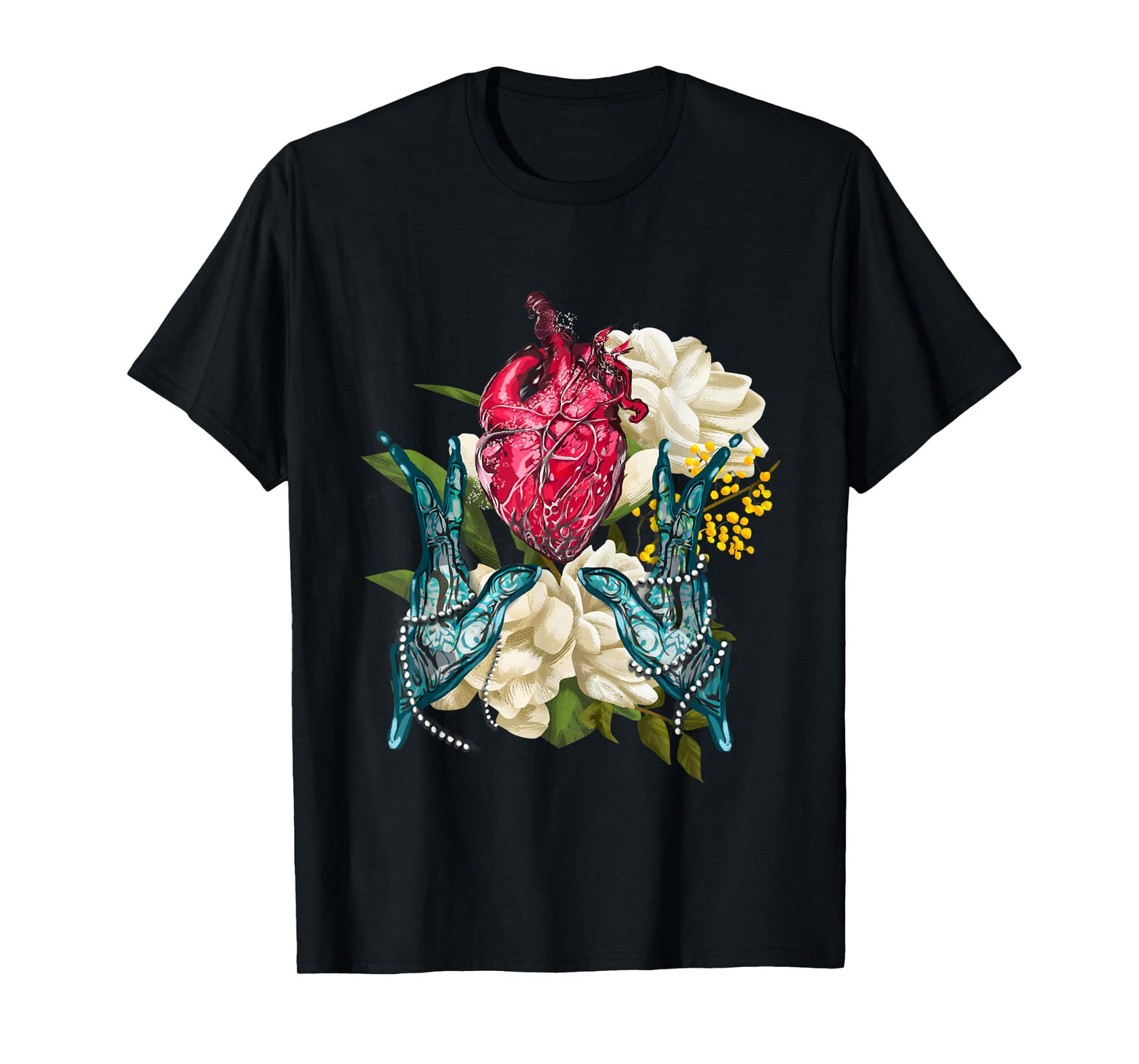 Anatomical Heart And Flowers Doctor Valentine T-Shirt