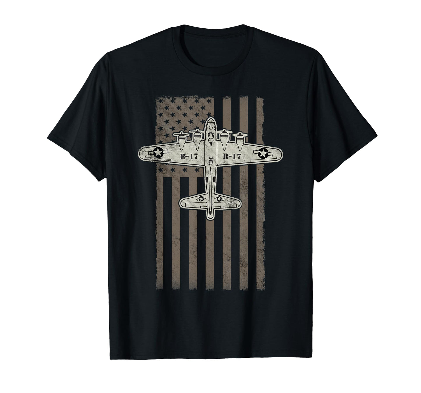 B17 Bomber WW2 Plane Aircraft USA Flag Veteran Pilot Gift T-Shirt