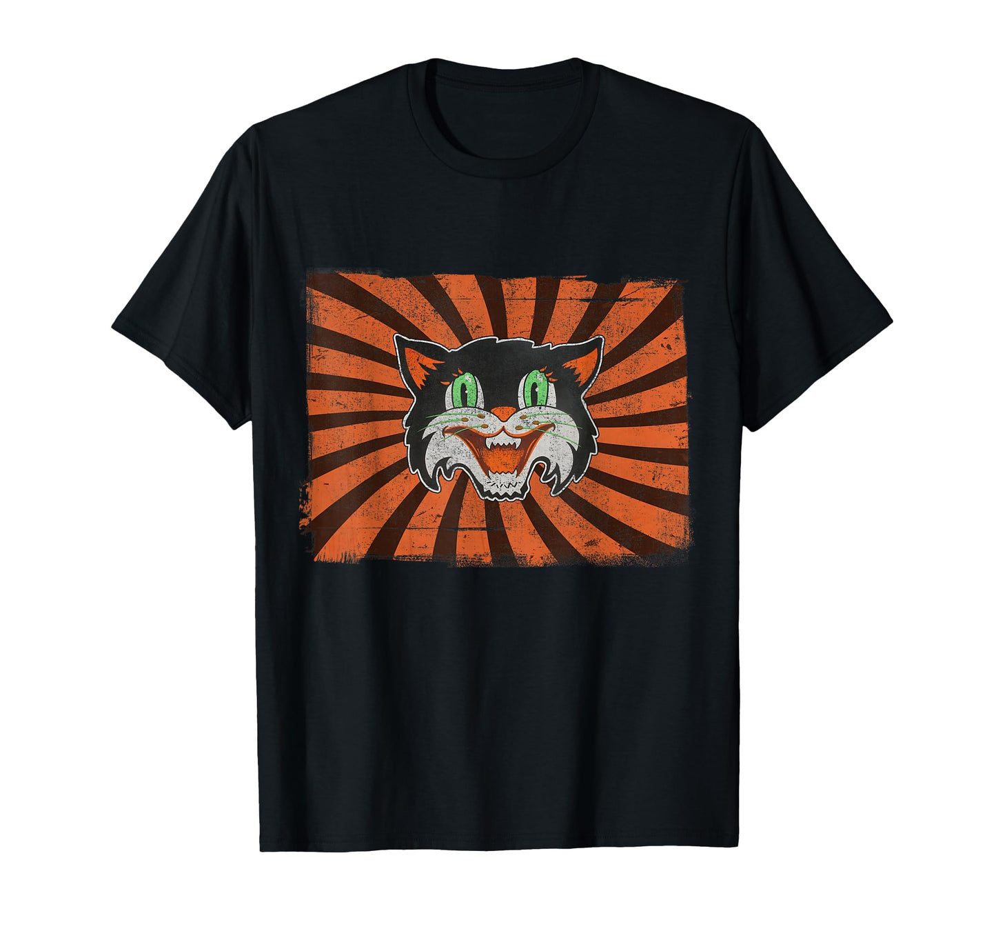 Vintage Halloween Black Cat Lover Funny Retro Gift T-Shirt