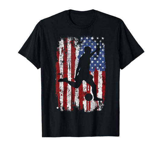 Soccer Vintage USA Flag T-Shirt