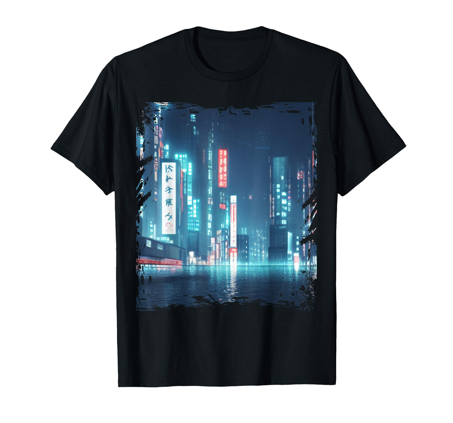Japanese City Skyline Night Cityscape Sci Fi Tokyo T-Shirt