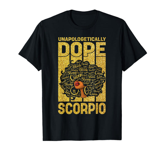 African American Birthday Black Women Zodiac Scorpio Queen T-Shirt