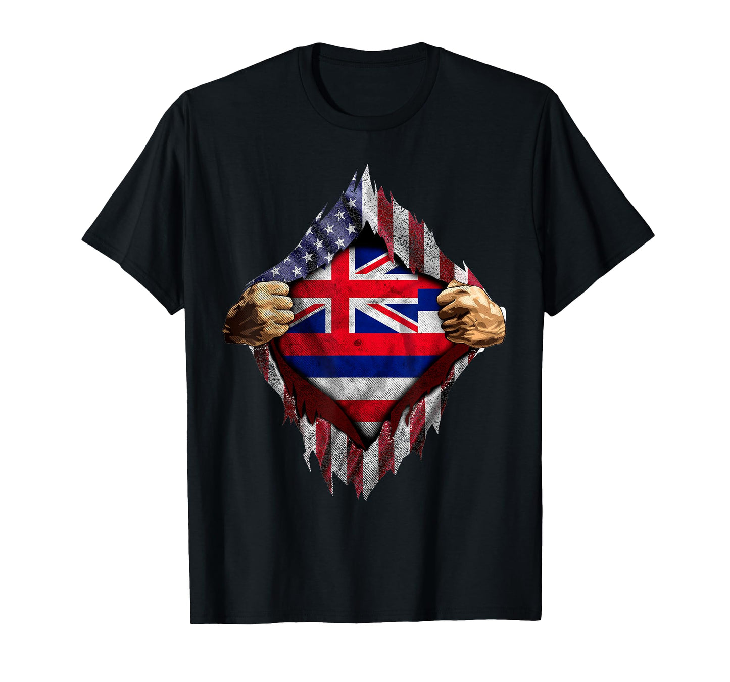 Hawaiian American Flag Shirt - Hawaii Flag Shirt Women Kids Men T-Shirt