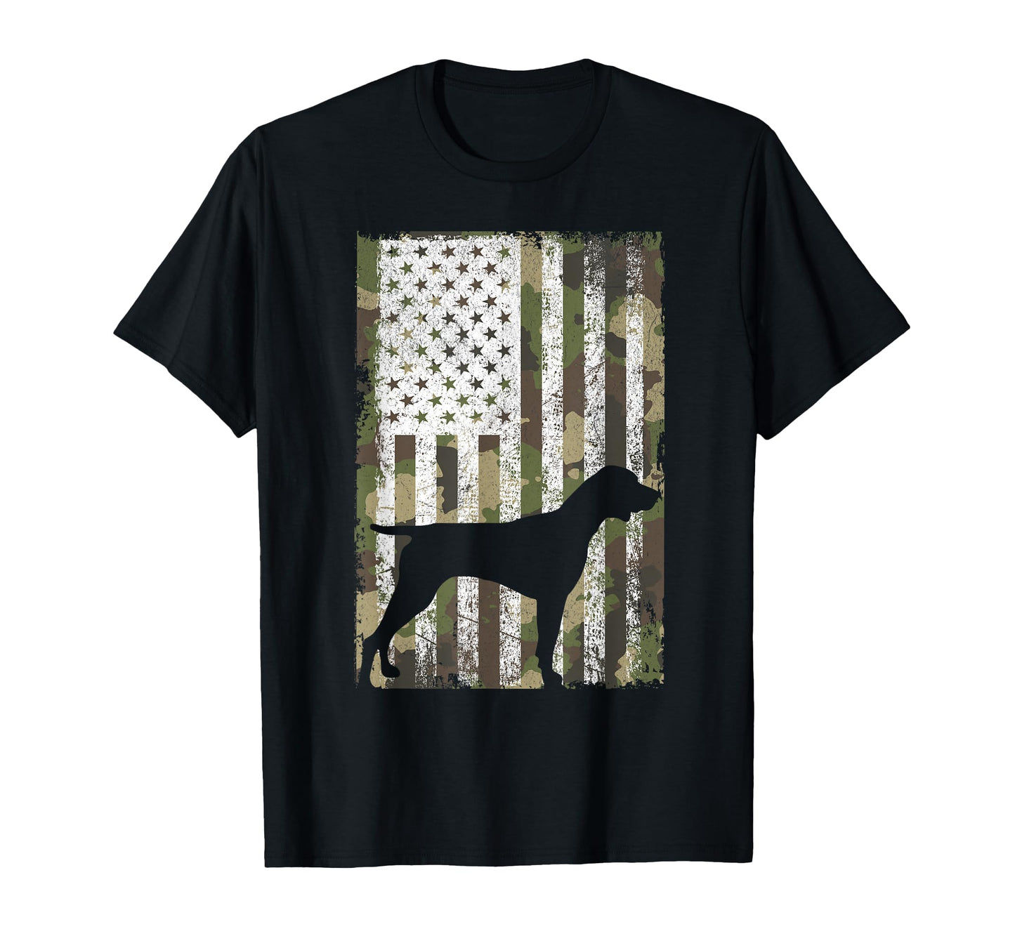 German Shorthaired Pointer Camouflage American Flag GSP Dog T-Shirt