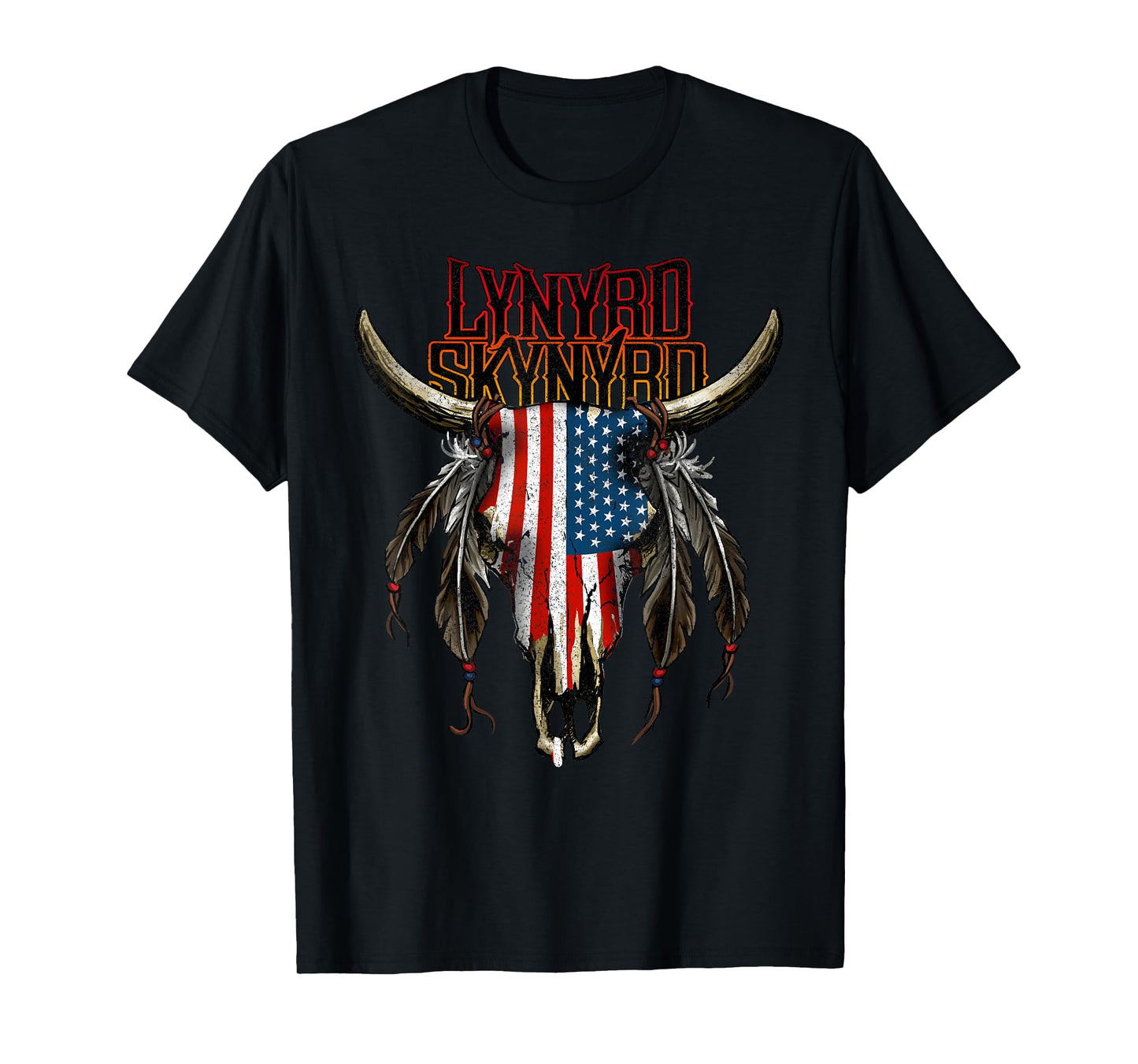 Lynyrd Skynyrd Steer Skull USA Southern Rock Festival Gifts T-Shirt