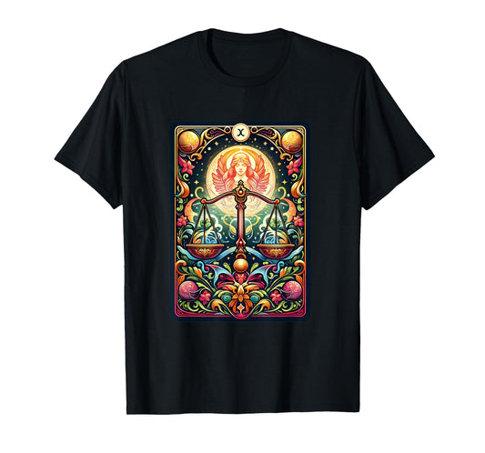 Vibrant Libra Balance Zodiac Tarot Card Astrology Horoscope T-Shirt