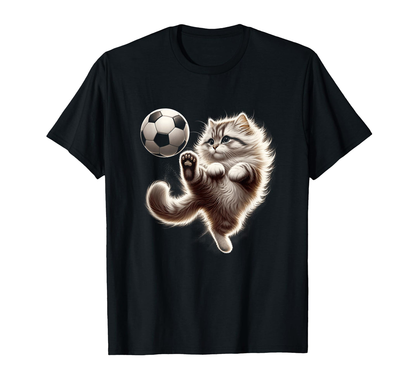 Funny Cat Soccer Ball Cat Playing Soccer Meme Sport T-Shirt