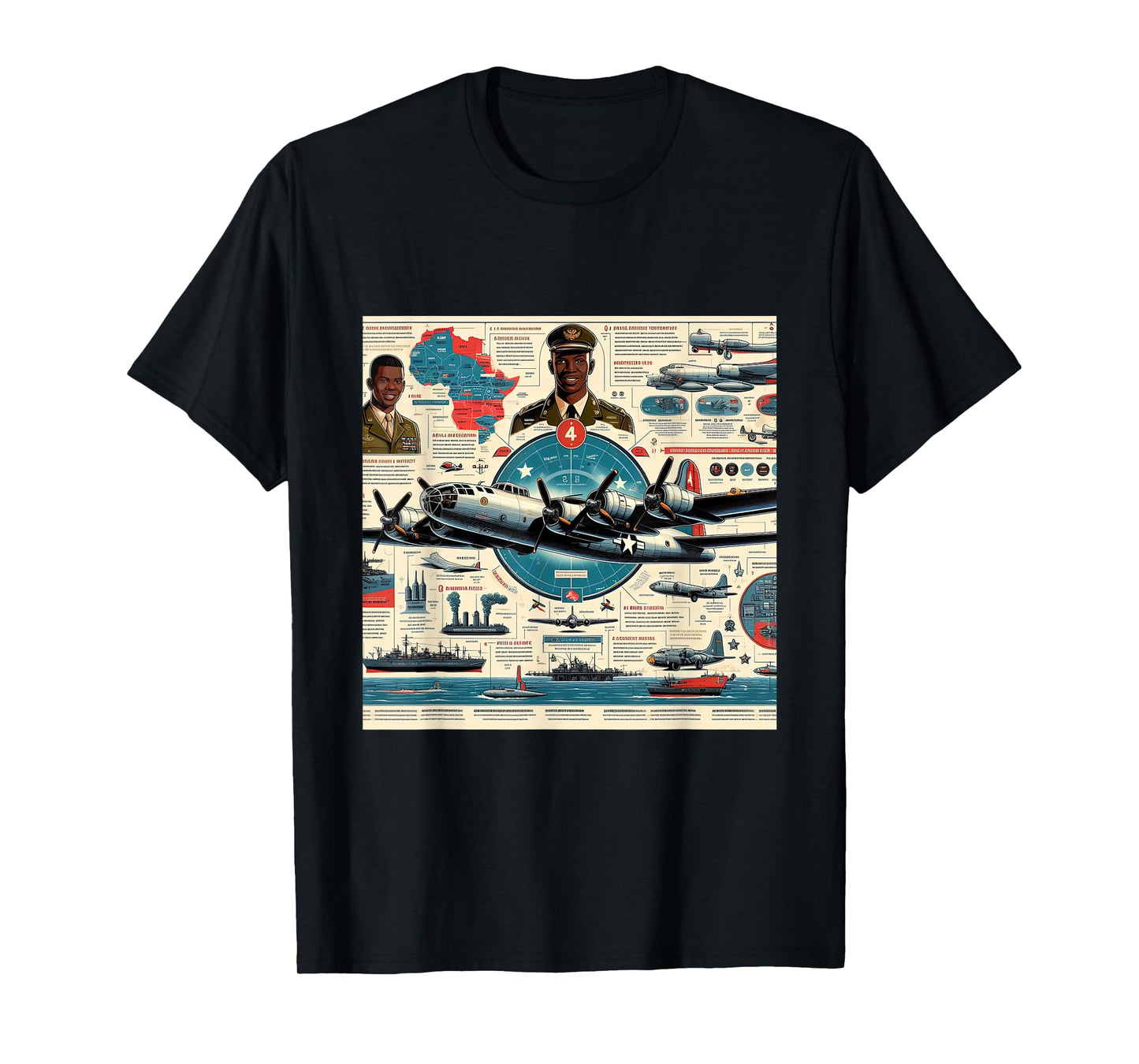 B29 Superfortress WW2 Warplane Airplane Infographics T-Shirt