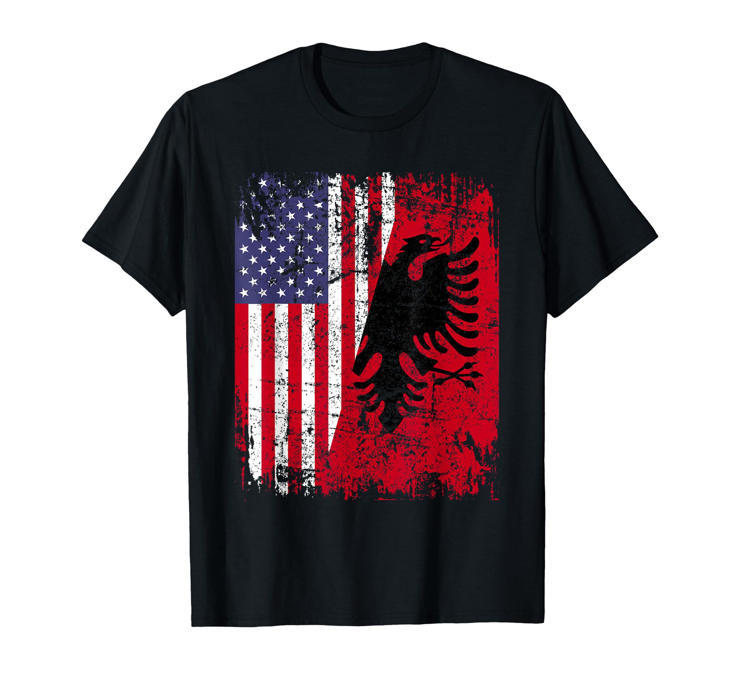 ALBANIAN ROOTS | Red Eagle | ALBANIA American Flag T-Shirt