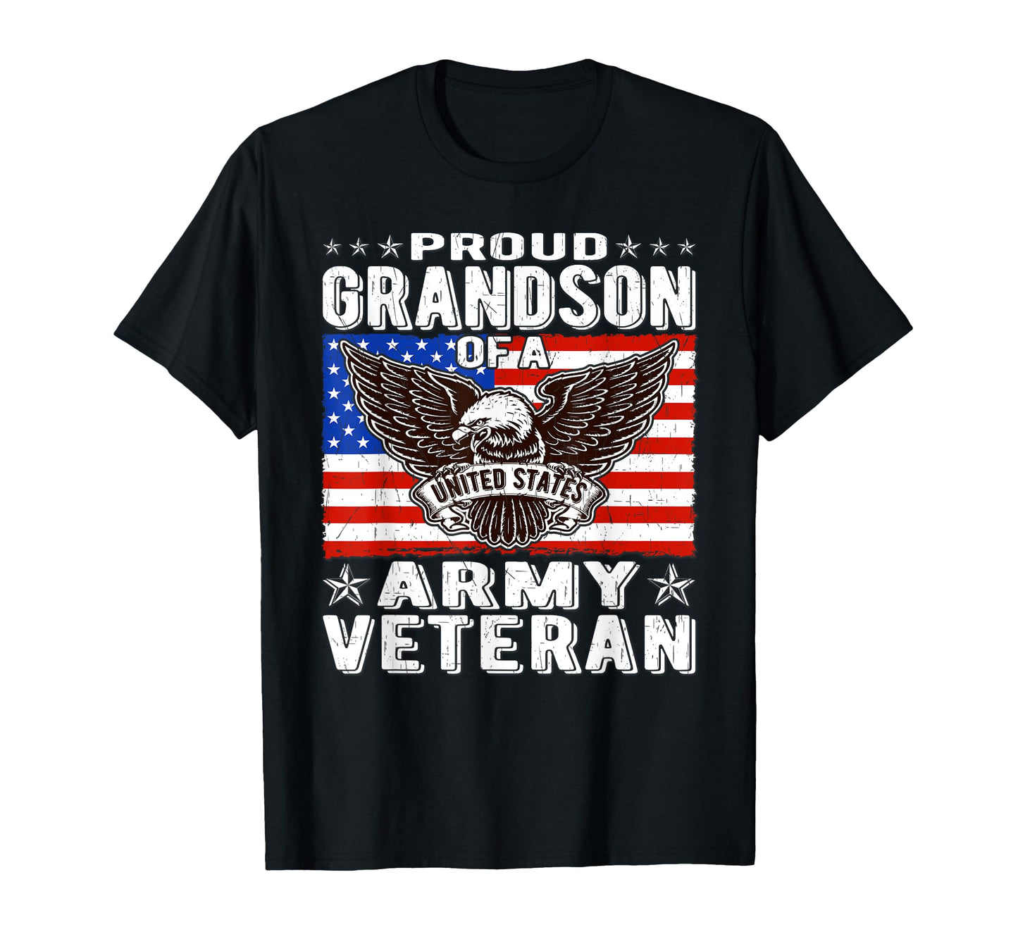 Proud Grandson Of US Army Veteran Patriotic Military Family T-Shirt