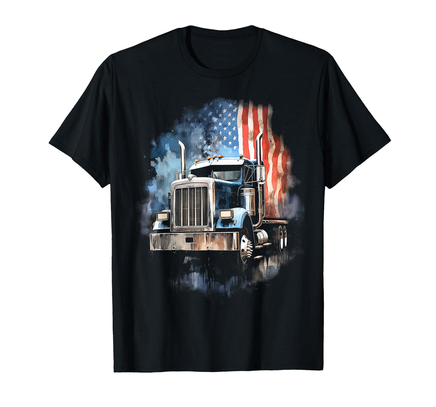Truck Driver Patriotic American Flag Trucker Semi Driver USA T-Shirt