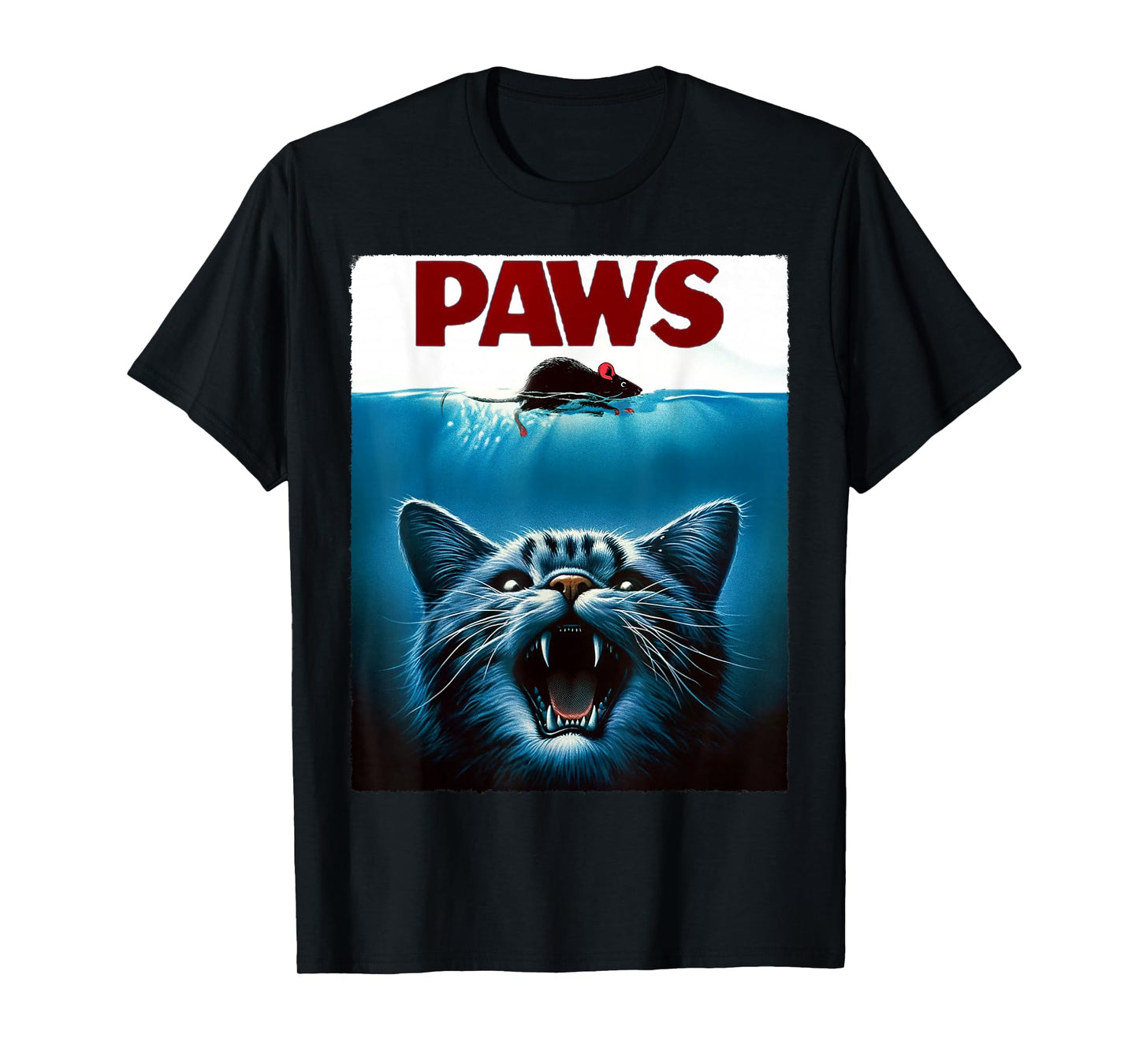 Paws Cat and Mouse Parody Funny Cat T-Shirt
