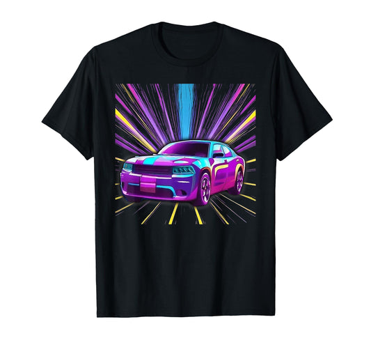 Cool Purple Muscle Car Exotic Race Sports Racing Graphic T-Shirt