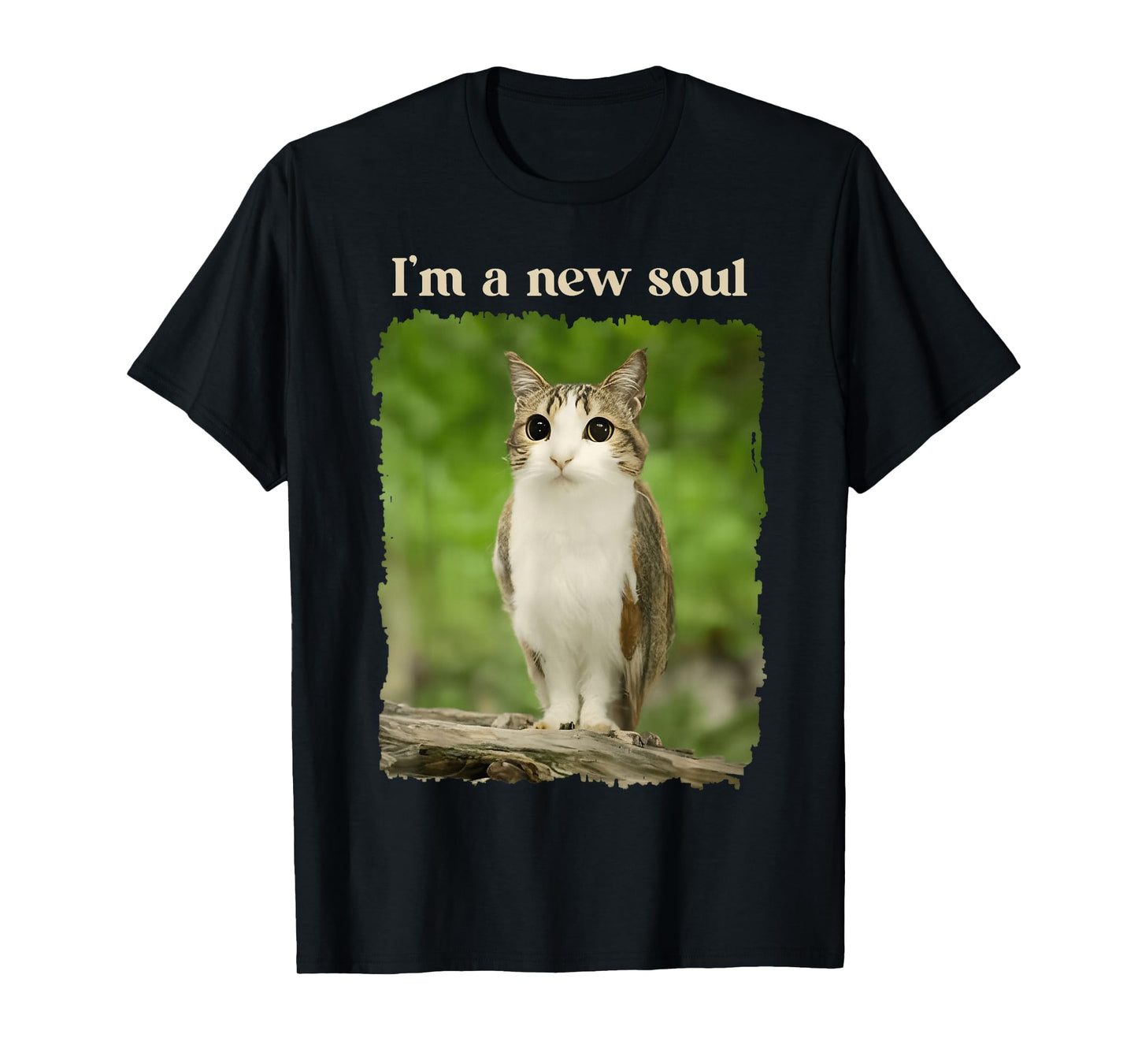 Im A New Soul Cat Cute Owl Cat Hybrid Funny Animal Meme T-Shirt