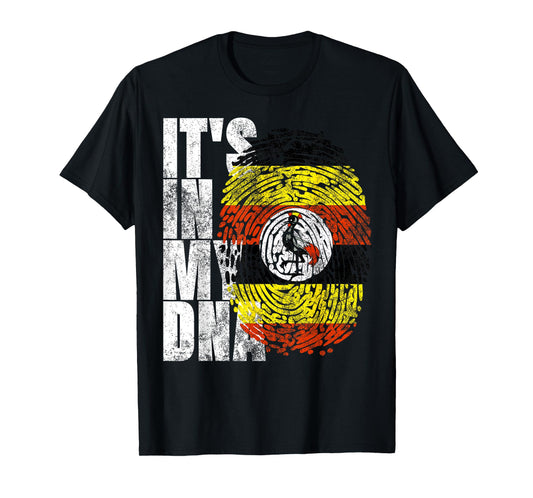 It's In My DNA Uganda Print African-American Ugandan Flag T-Shirt