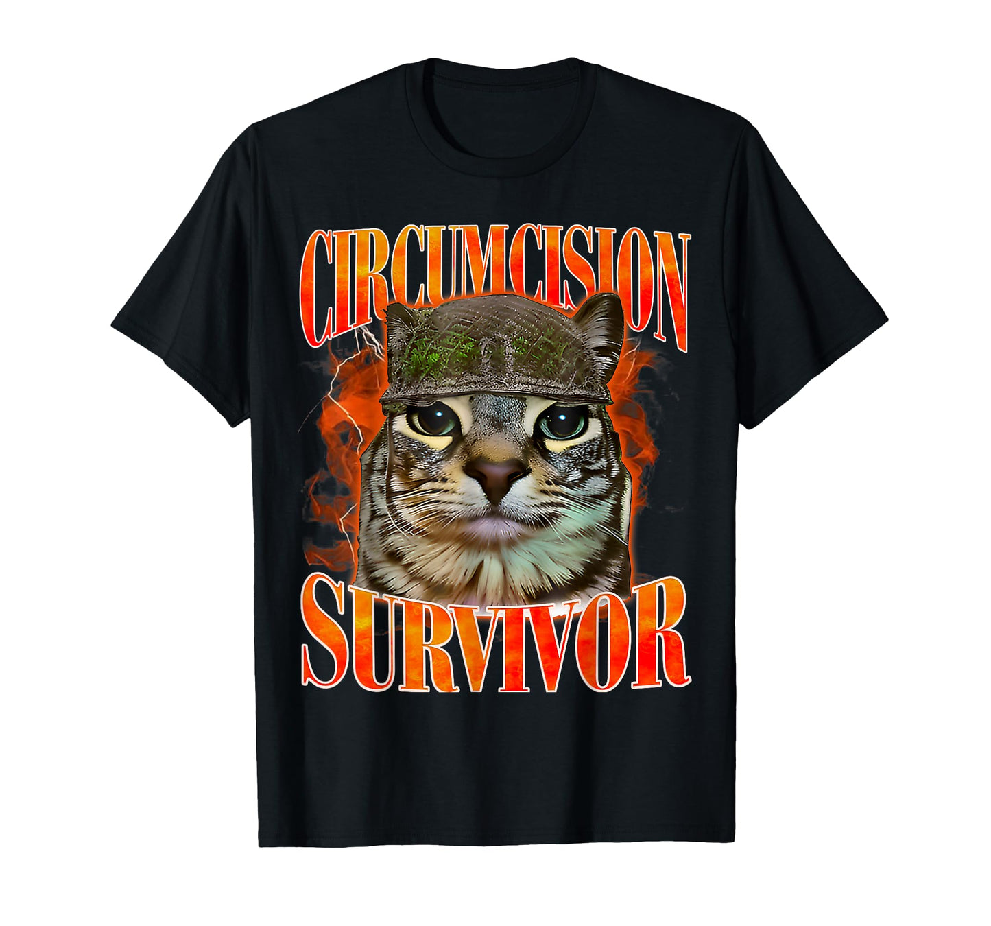 Circumcision Survivor Funny Oddly Specific Cat Meme Cats T-Shirt
