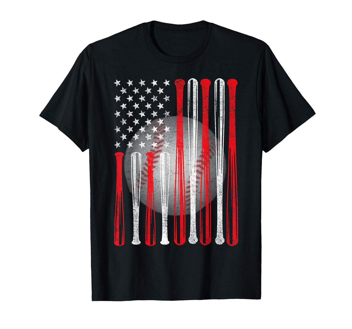 American Flag Vintage Baseball Flag T-Shirt, Dad, Mom Tee T-Shirt