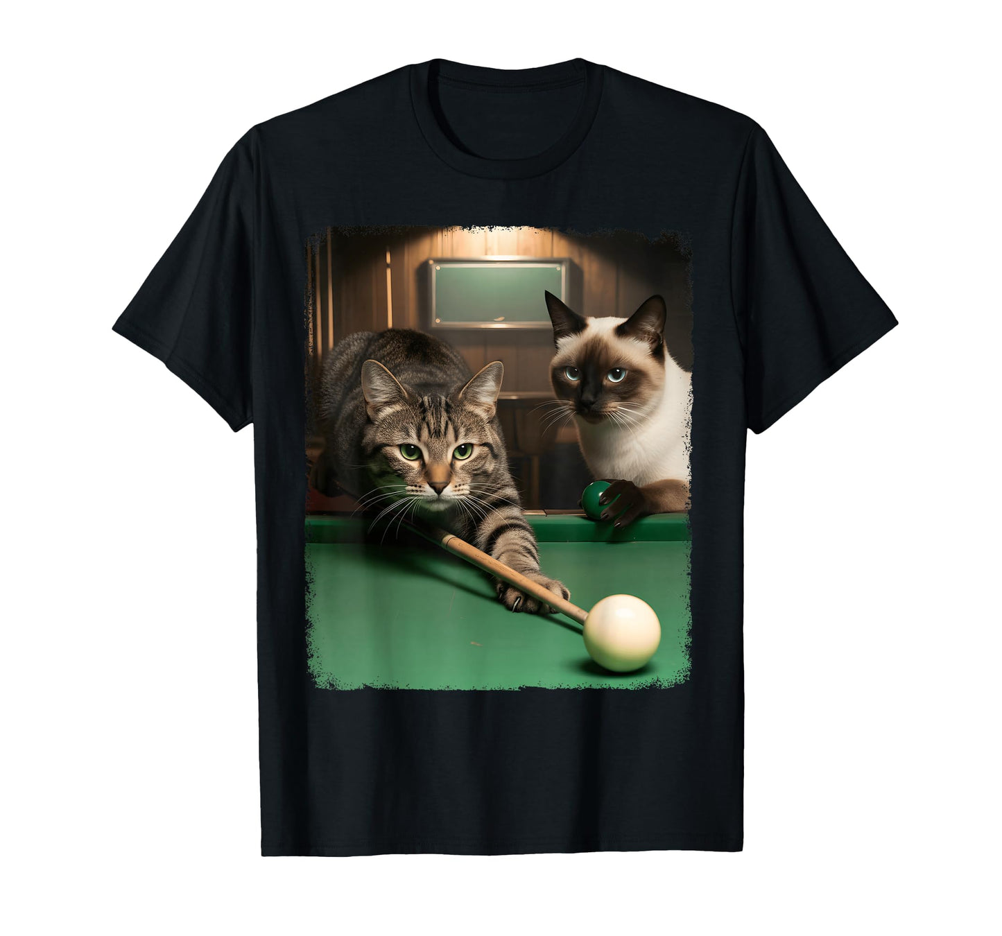 Funny Cats Kitten Pool Game Billiard Lover Art Design T-Shirt