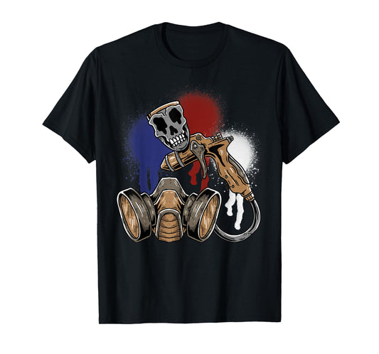 Auto Body Mask Vehicle Sprayer Skull Automotive Car Painter T-Shirt