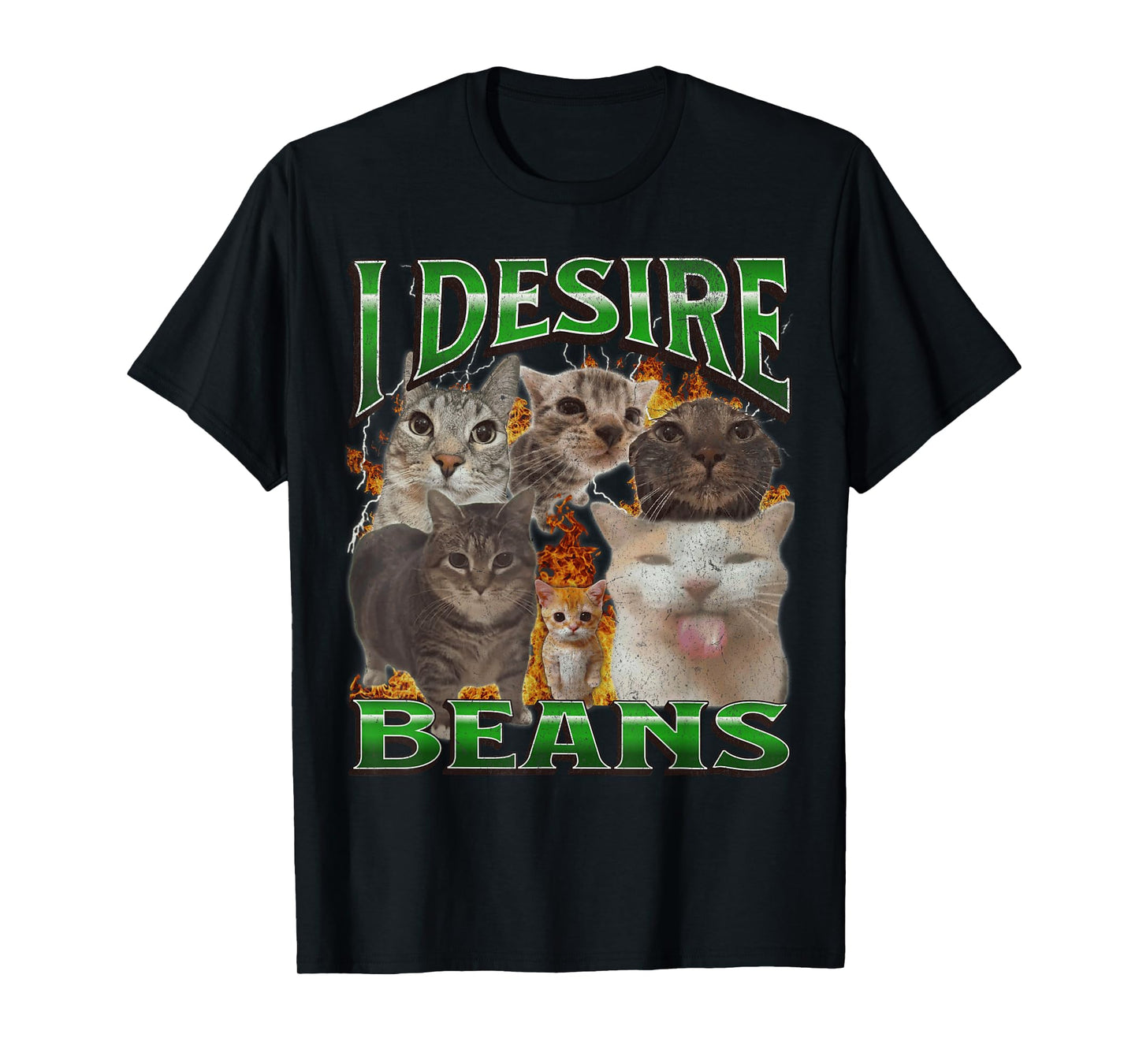 Beans Funny Cat Meme Bootleg Graphic Men Women T-Shirt