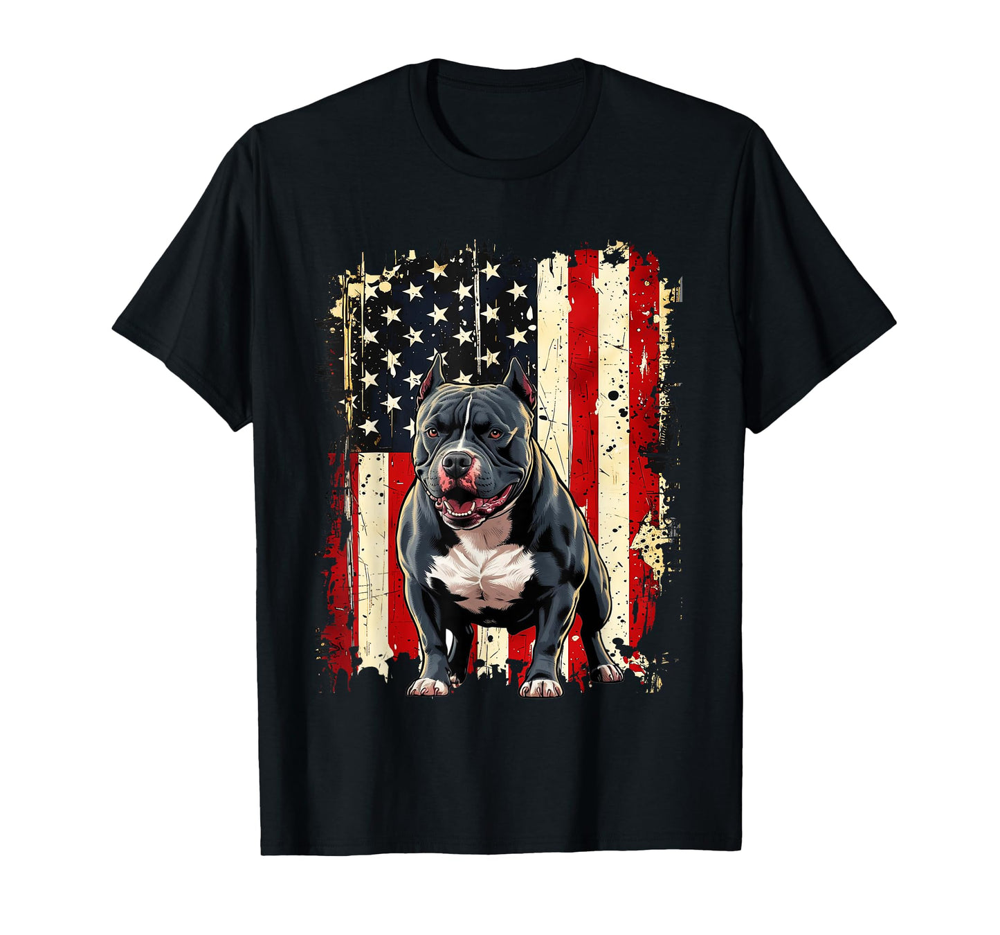 American Flag Dog Pitbull T-Shirt