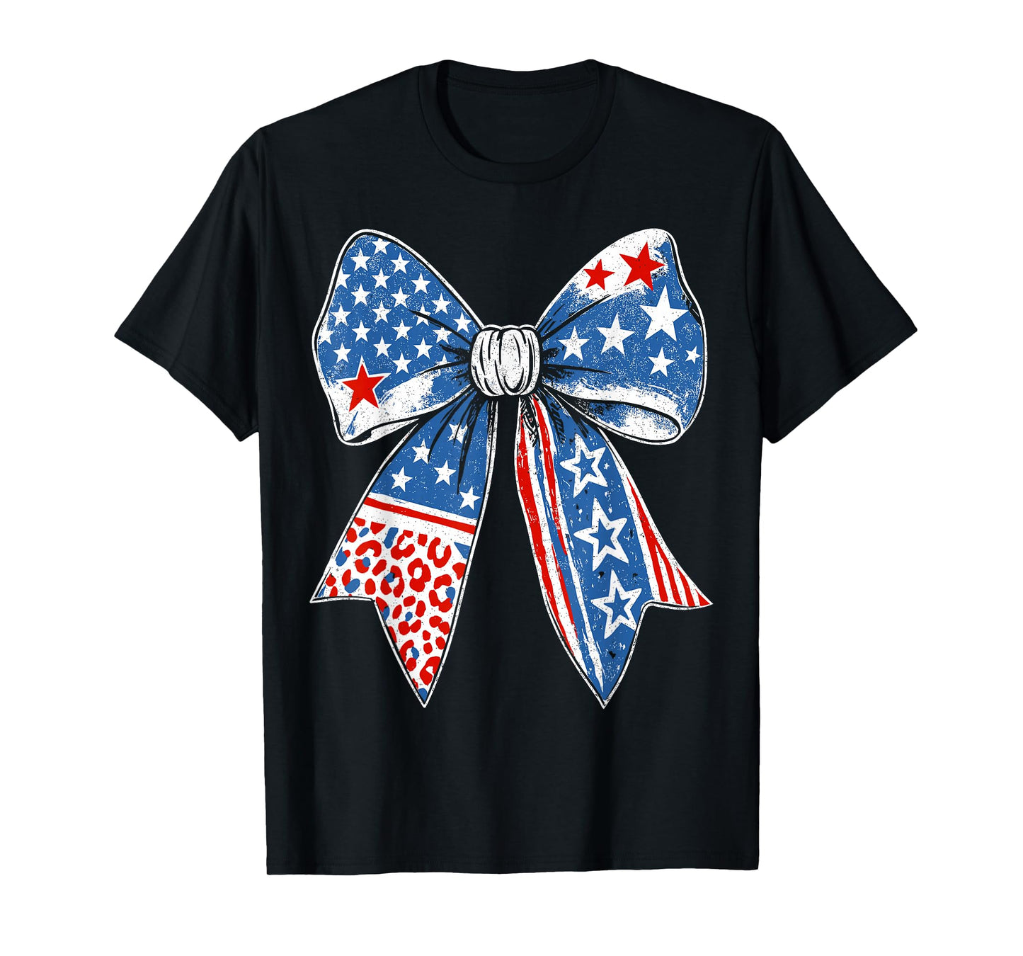 Cute Coquette Bow Patriotic Independence Day Bow 4th of July T-Shirt