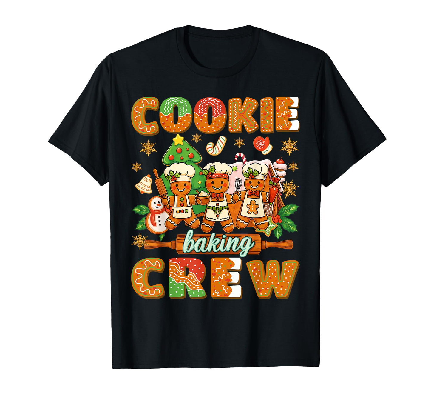 Christmas Cookie Baking Crew Gingerbread Man Xmas Baker Kids T-Shirt