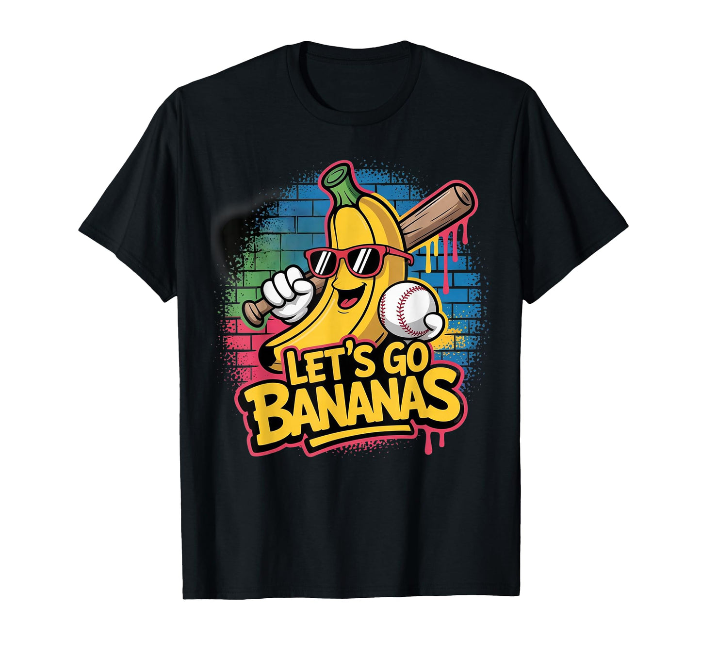 Funny Banana Let's Go Bananas Baseball T-Shirt