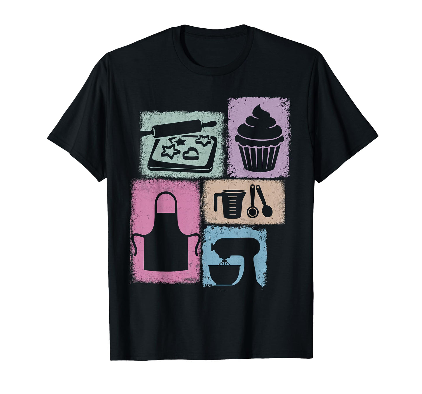 Baker Vintage Collage Baking Women Chef Foodie T-Shirt