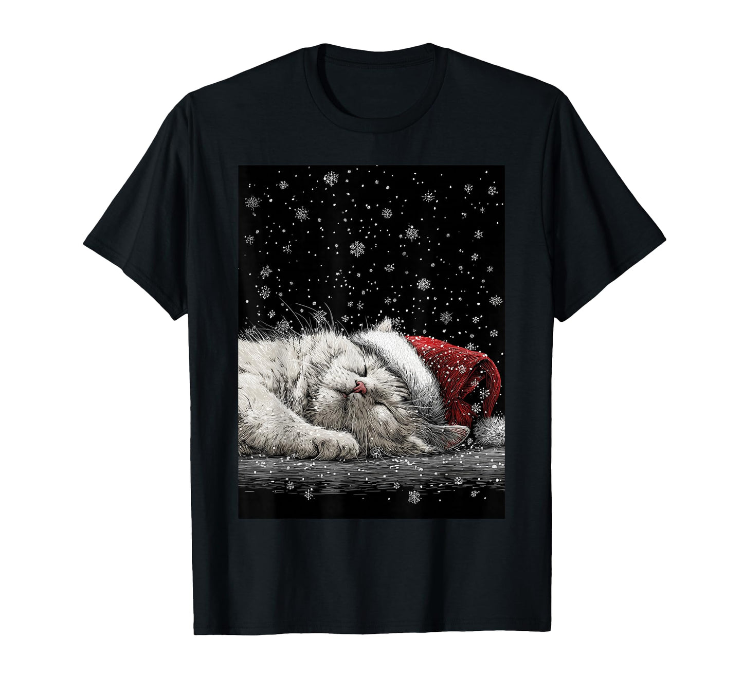 White Cat Christmas T-Shirt
