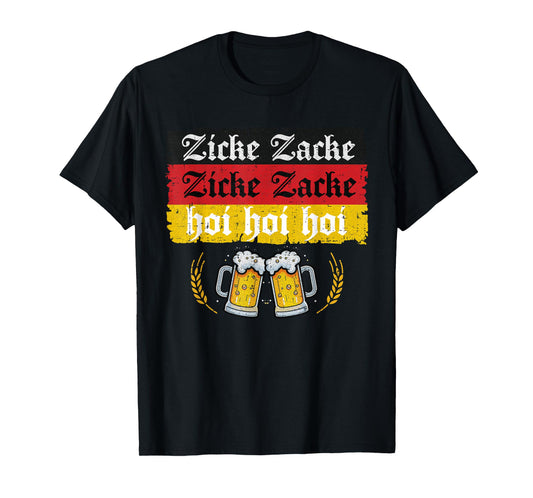Zicke Zacke Hoi Oktoberfest German Flag Party Funny T-Shirt