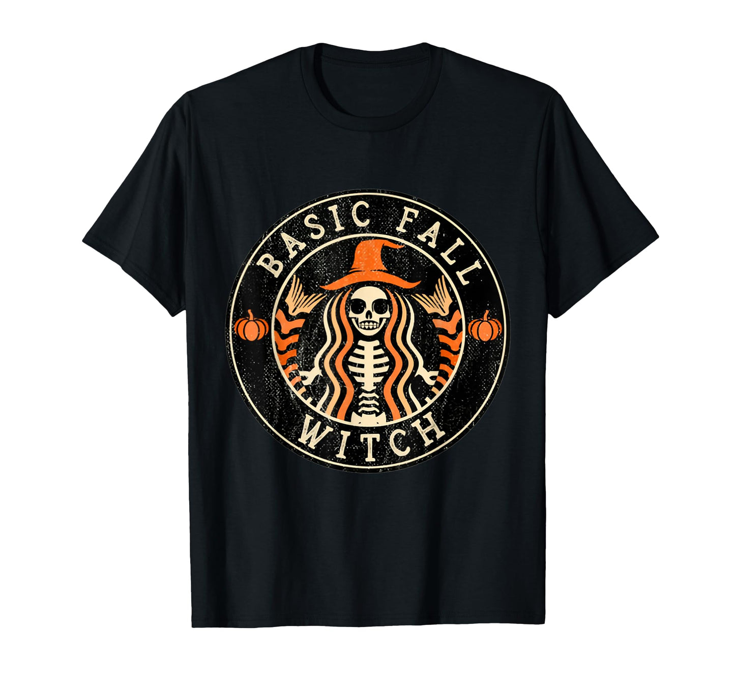 Basic Fall Witch Mermaid Witch Skeleton Halloween Shirt
