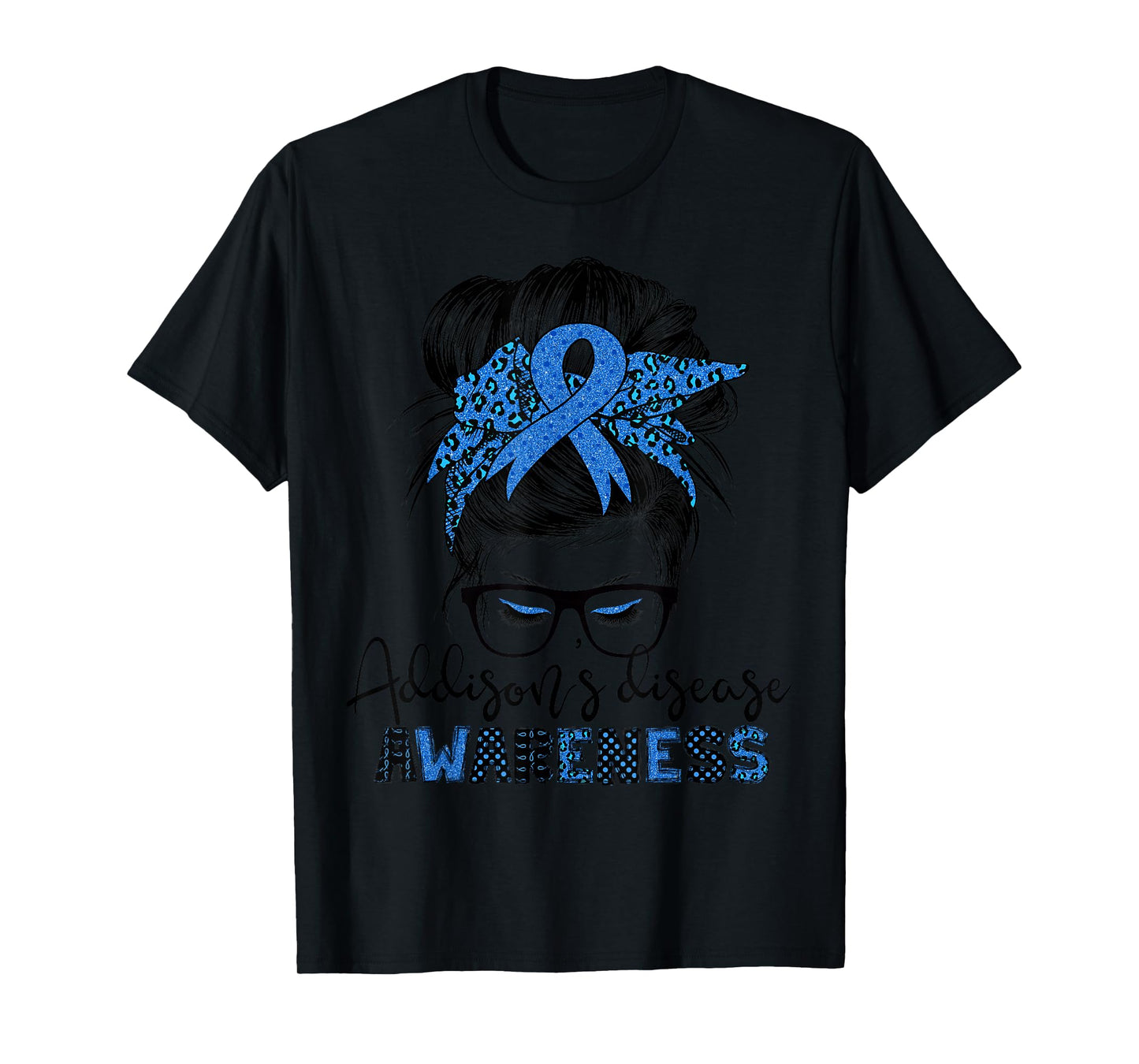 Addison's disease awareness messy hair bun T-Shirt