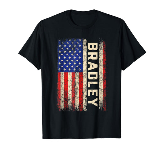 Bradley First Name Shirt Bradley Name American Flag T-Shirt