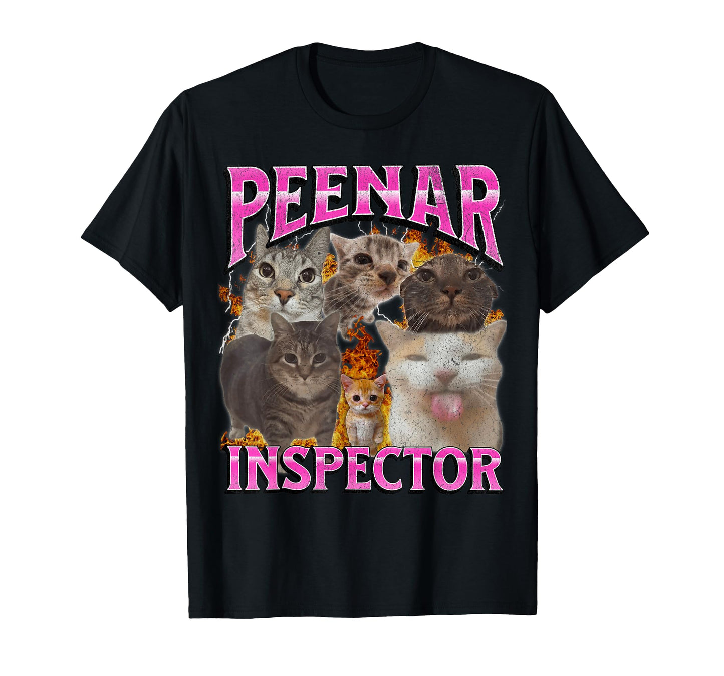 Peenar Inspector Funny Offensive Cat Meme Bootleg Graphic Men Women T-Shirt