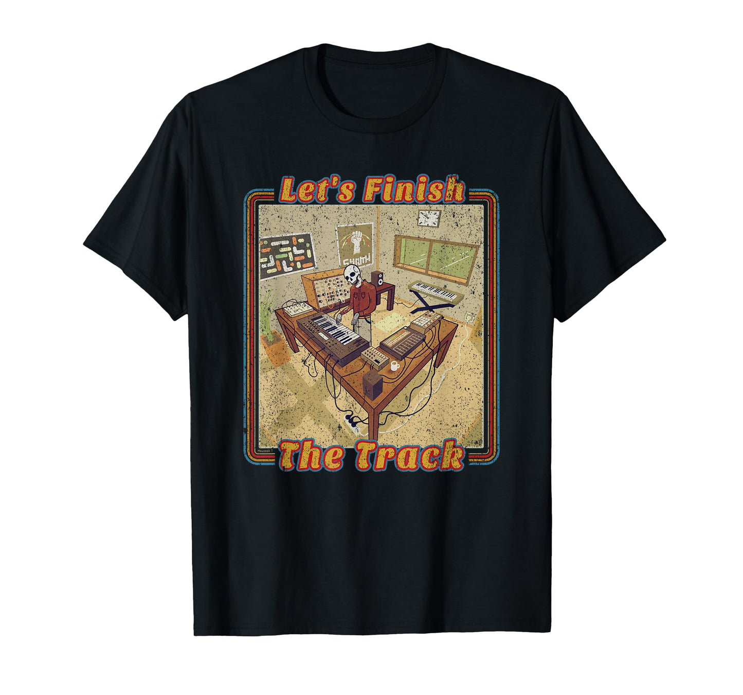 Funny Electronic Music Producer with Synthesizer T-Shirt