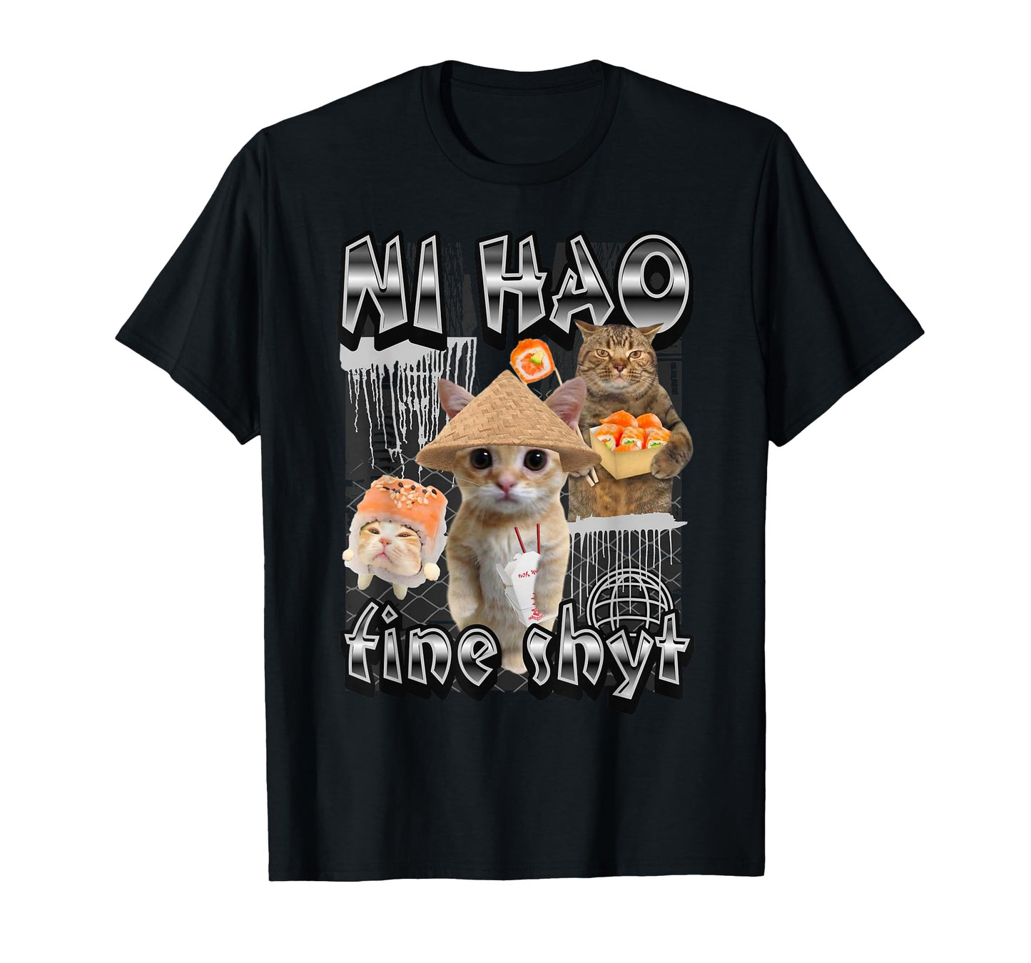 Funny Cat Meme Brain Red Gen Alpha Memes Asian Cat Meme T-Shirt