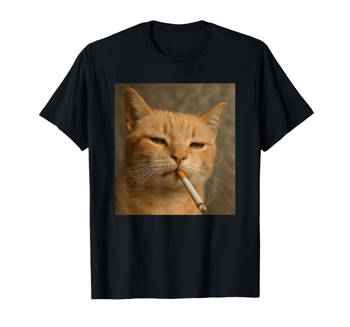 Funny Cat Meme Cat Smoking Cigarette Cat Lovers T-Shirt