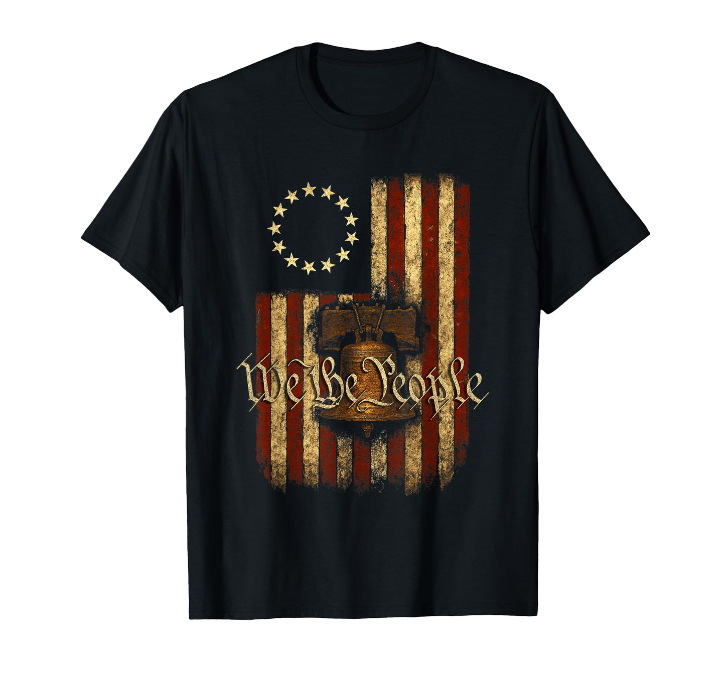Patriotic USA Betsy Ross Flag Liberty Bell We The People T-Shirt