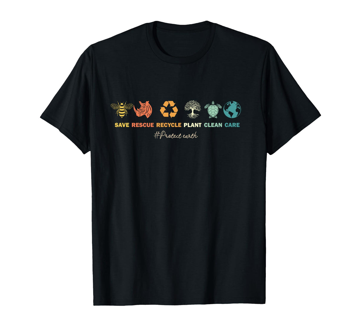 Earth Day 2025 | Save Bees Rescue Animals Recycle Plastic Long Sleeve T-Shirt