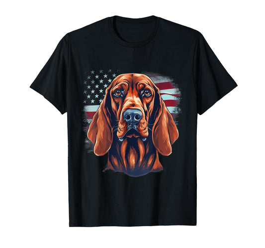 4th Of July US Flag Redbone Coonhound Dog Women Kids Men T-Shirt