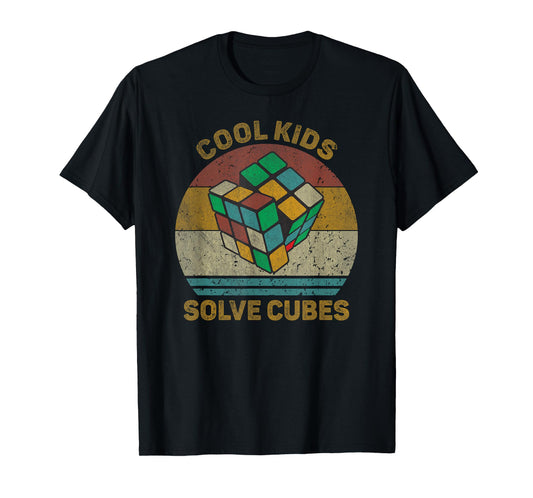 Cool Kids Solve Cubes Vintage Math Speedcubing Lovers T-Shirt