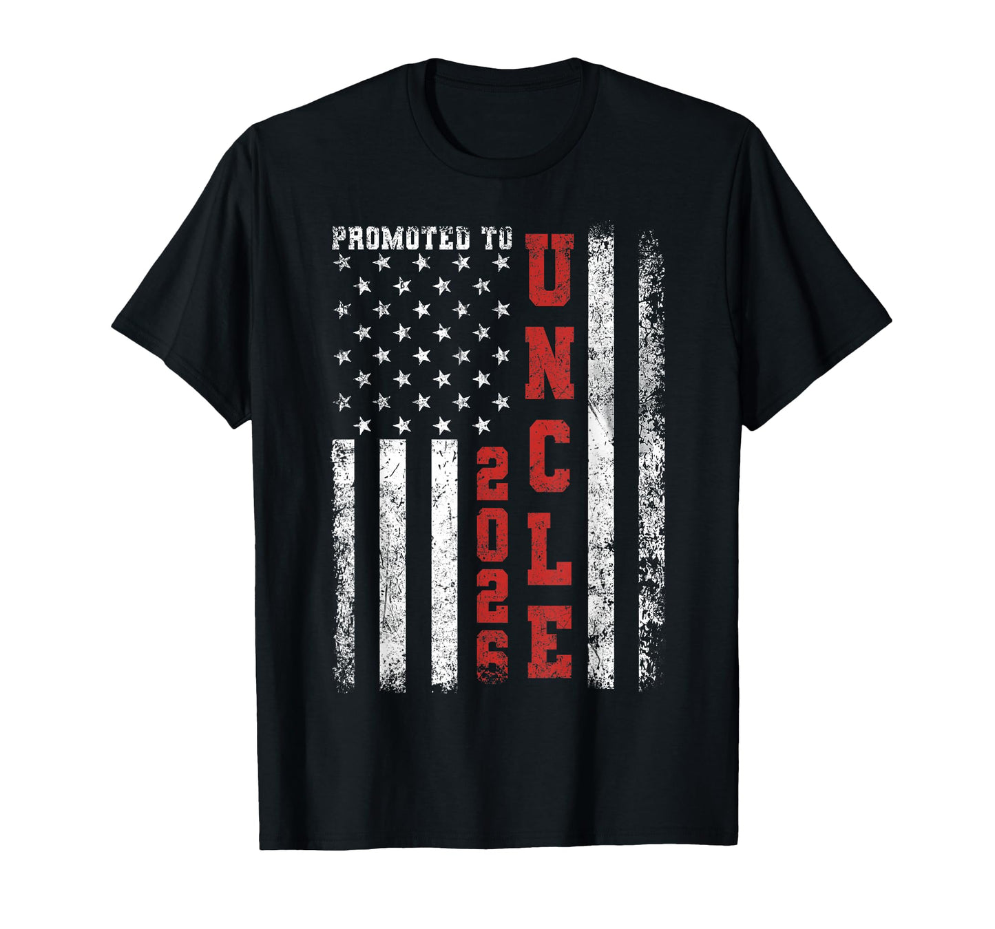 Promoted to Uncle 2026 American Flag T-Shirt