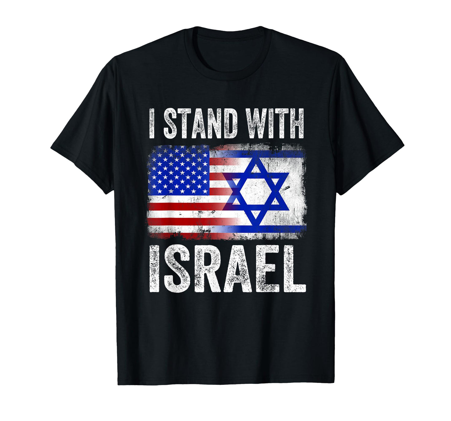 I Stand with Israel Patriotic T Shirt USA and Israel Flag T-Shirt