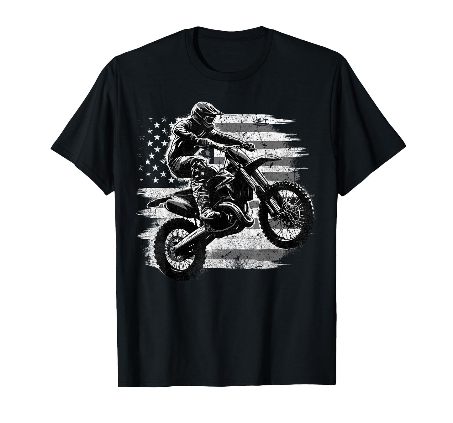American Flag Motocross Rider Dirt Bike T-Shirt