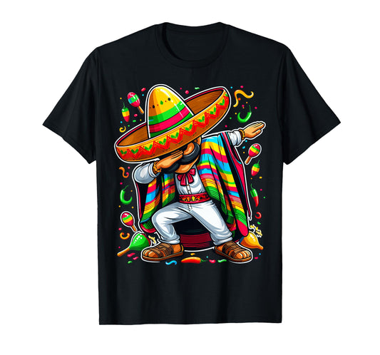 Dabbing Mexican Poncho Cinco De Mayo T-Shirt