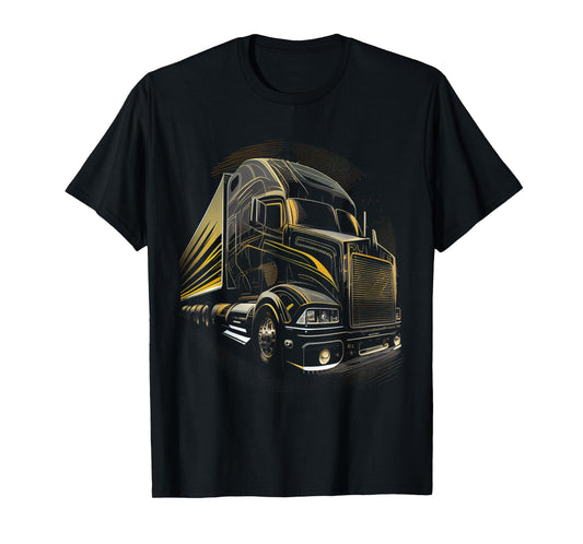 US American Flag Trucker Truck Driver Gift T-Shirt