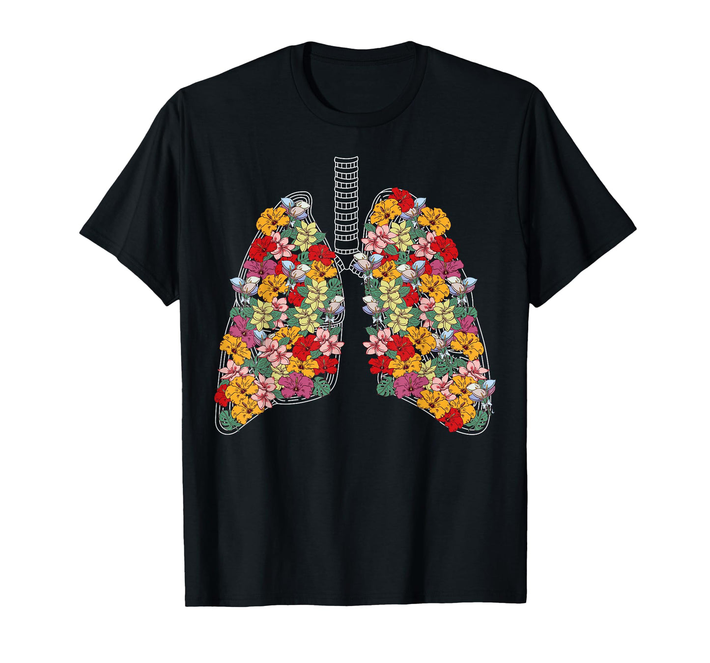 Anatomical Lungs Flowers Medical Science Anatomy Themed T-Shirt