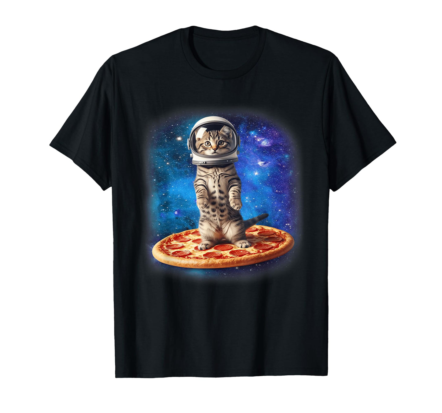 Astronaut Cat With Pizza Space Kitten Funny Cat Meme Pet T-Shirt