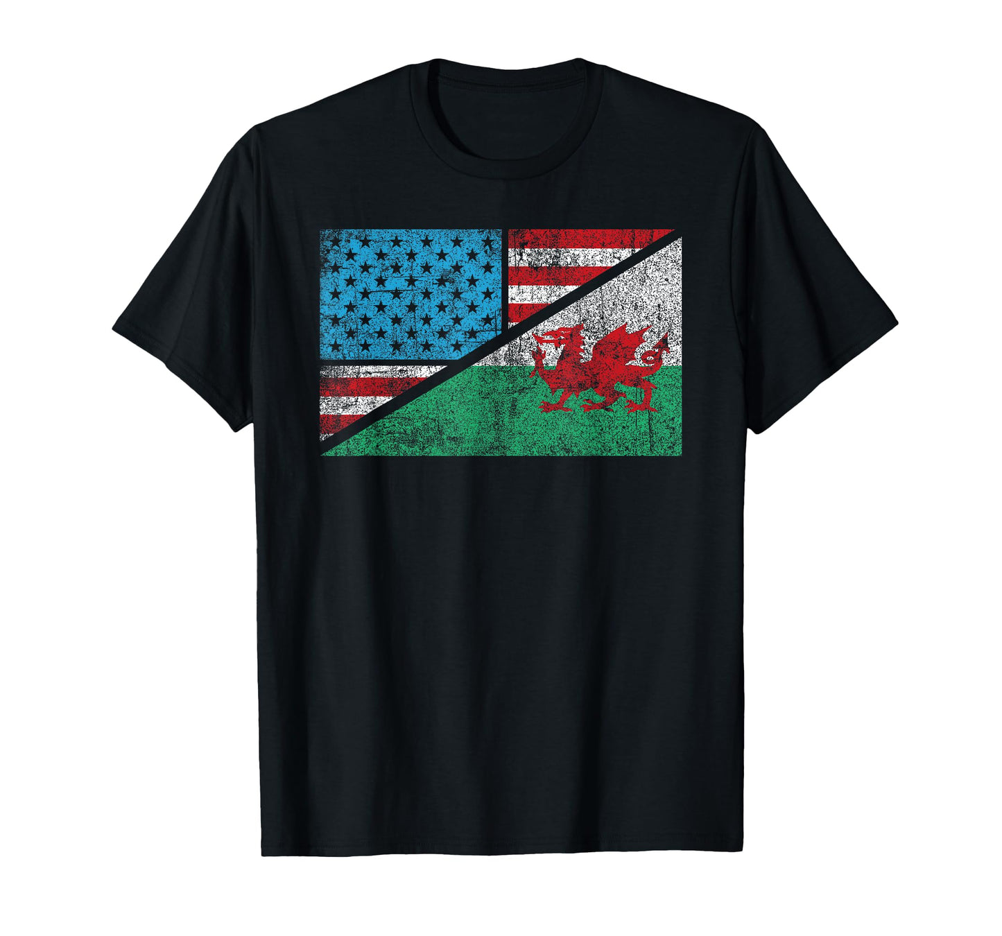 Welsh American distressed flag Wales US history heraldry T-Shirt
